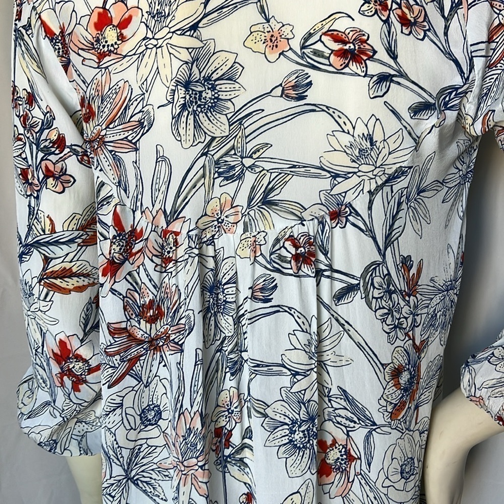 Love Kyla Size Embroidered Floral Boho Peasant Top - Picture 7 of 8